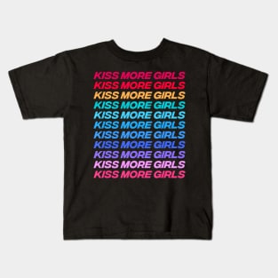 Kiss More Girl Lesbian Bisexual LGBT Pride Feminist Kids T-Shirt